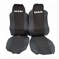 Чехлы "SC" MAN TGA / TGM / TGL / TGS / TGX (2000-)(1 ремень) экокожа-жакк. черн.